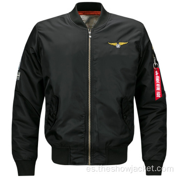 Chaqueta bomber bordada personalizada para hombre